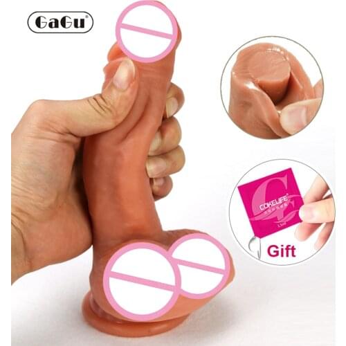 GaGu Soft Liquid Silicone Huge Realistic Dildo Strapon Big Penis With Suction Cup Sex Toys for Adult Female Masturbation Product