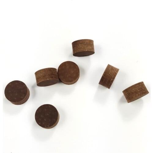 Xmlivet 10pcs/lot dark brown 13mm/14mm billiards pool cue tip 8layers tips in SS/S/M/H can Customize LOGO high quality China