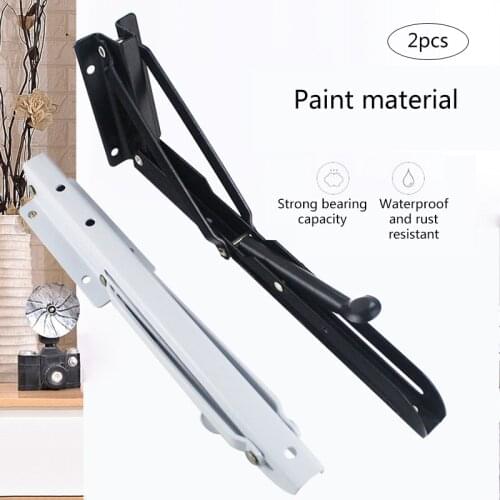 2 Pcs Folding Cabinet Shelf Bracket Wall Mount Table Hinge Stainless Steel Spring Loaded Supports Lift Up Strut Lid Flap Stay