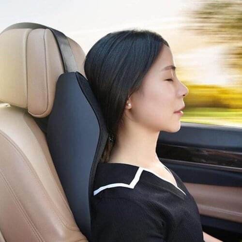 Car 3D Memory Foam Neck Pillow Mesh Fabric Pillow Adjustable Head Holder Back Rest Seat Lumbar Cushion Office Auto Accessories