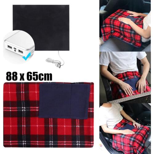 Portable 5V USB Electric Heated Blanket Car Office Winter Warm Rug Cover Heater SP99