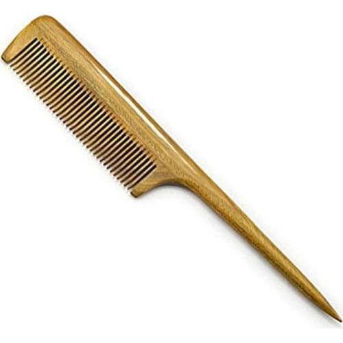 Rat Tail Comb - Sandalwood Fine Tooth Hair Combs - Exquisite Workmanship No Static Wooden Comb for Women