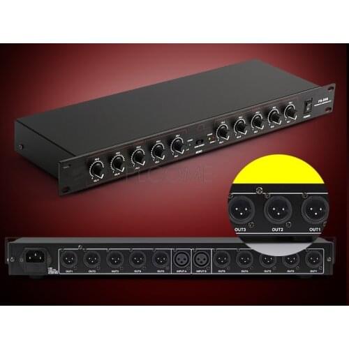 2 in 10 out XLR Audio Distributor Signal Splitter Stereo Mono Distribution 2:10 for Amplifier