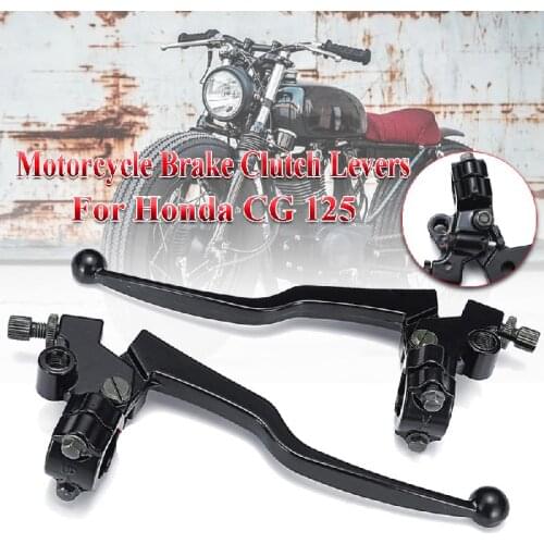 Pair Motorcycle Brake Clutch Levers Black For Honda CG 125 Aluminum Alloy Motorbike Brake & Clutch Lever Cable Front Brake