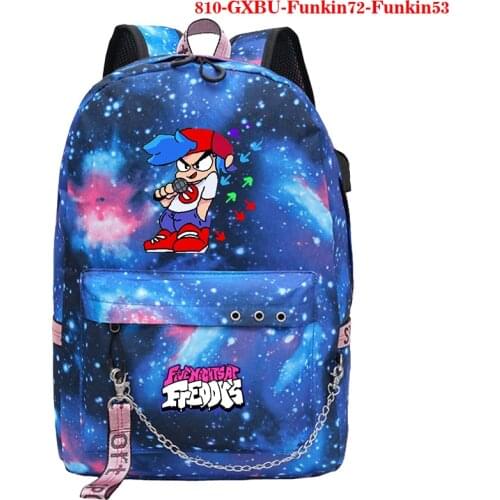Friday Night Funkin Print School Backpack for Teenager Girls Boys Casual USB Backpack Students School Bags Mens Travel Back Pack