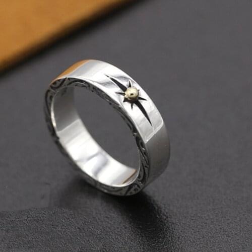 S925 Sterling Silver Jewelry Day Personality Handmade Retro Thai Silver Eagle Simple Ring