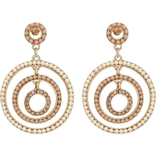 Handmade Earrings Beads for Woman Boho Beaded Drop Earring Vintage Big Earrings