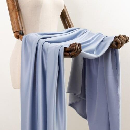 Silk Fabric Mulberry Silk High Density Satin Polyester Solid Color Multicolor Full Dress Lining Sling Dress DIY Plain Dyed Silk