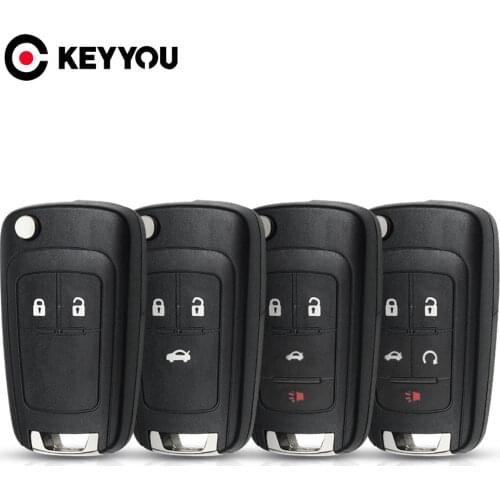 KEYYOU 2/3/4/5 Buttons Flip Folding Remote Key Shell For Chevrolet Cruze Lova Sail Aveo Key Case With HU100 Blade