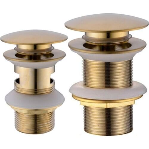 Bathroom Basin Sink Drain Slot Plug Bathroom Basin Waste Pop Up Vanity Vessel Sink Drain Plug Waste Drain Brushed Gold Brass