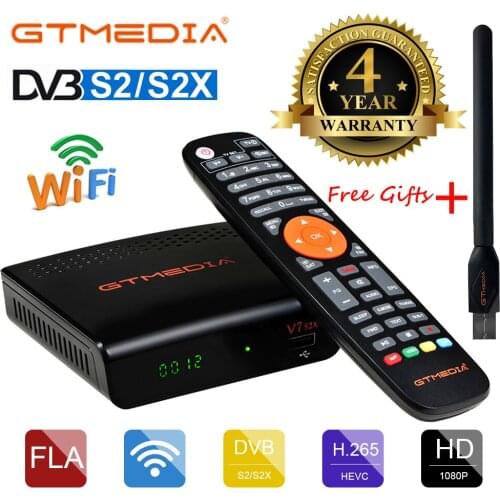 Gtmedia V7 S2X FTA Free To Air Satellite Receiver DVB With USB Wifi Digital Satellite Receiver Terrestrial Decoder TV Box V7SX