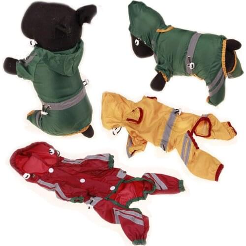 Solid Color Outdoor Puppy Pet Rain Coat XS-XXL Hoody Waterproof Jackets PU Raincoat for Dogs Cats Apparel Clothes Wholesale