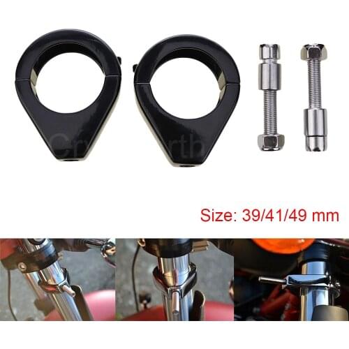 Universal Black/Chrome Motorcycle Turn Signals Mounting Bracket 39/41/49mm Fork Tubes Clamp For Harley Bobber Chopper Cruiser