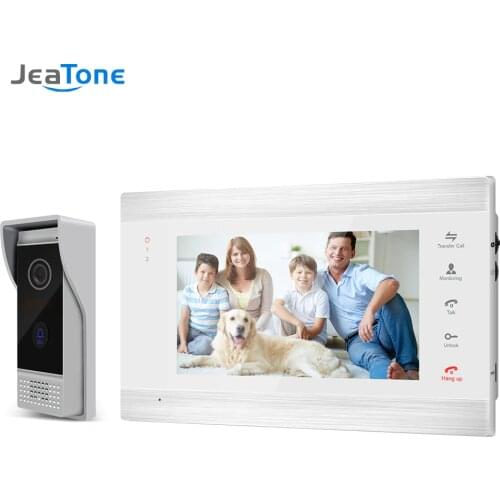 Jeatone 7 inch Video Doorbell Monitor Intercom With 1200TVL Outdoor Camera Door Phone Intercom System,Support Unlock and Record