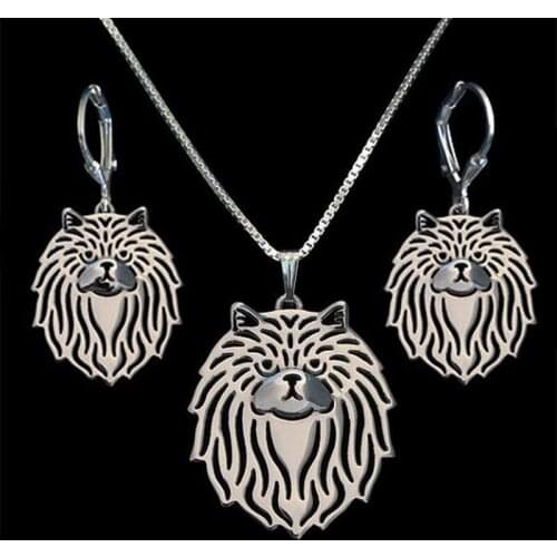 Lovers' Metal Pet Cat Jewelry Set Women Alloy Persian Cat Jewelry Set