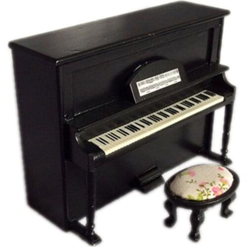 1 Set 3 Colors Miniature Wooden Piano Childrens Toys Mini Doll Scale Model for 1/12 Dollhouse