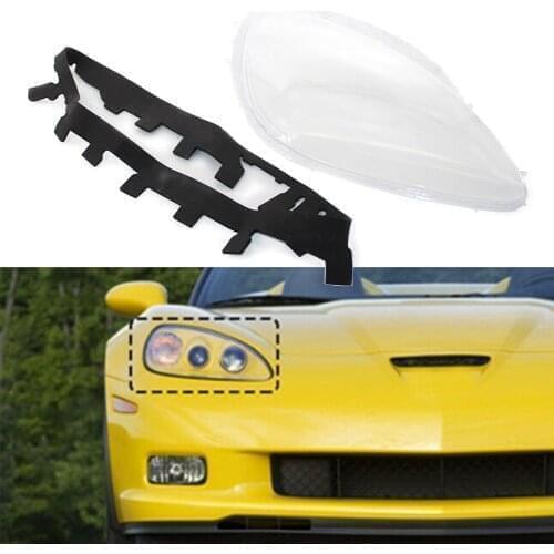 1Pcs Front Right Car Clear Headlight Lens Cover w/ Gaskets For Chevrolet Corvette C6 2005 2006 2008 2009 2010 2011 2012 2013