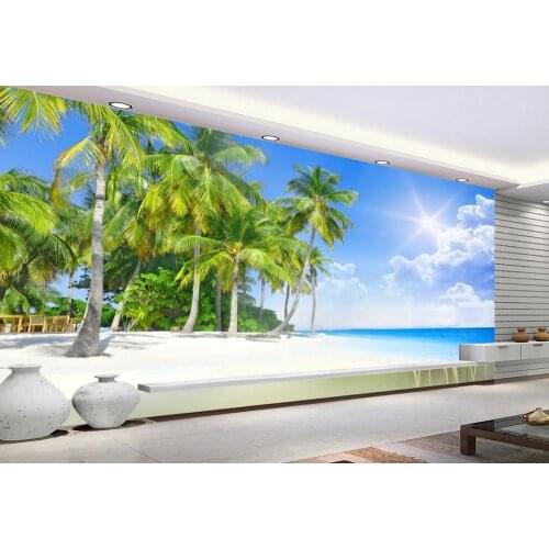 3d wallpaper landscape Coconut trees TV background wallpaper 3d mural wallpaper Wall Decoration papel de parede