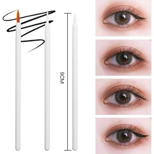 50pcs Disposable Fine Eyeliner Brush Nylon Wool Fiber Hard Head Eyeliner Liquid Brush Makeup Lip Brush Make Up Brush Tools