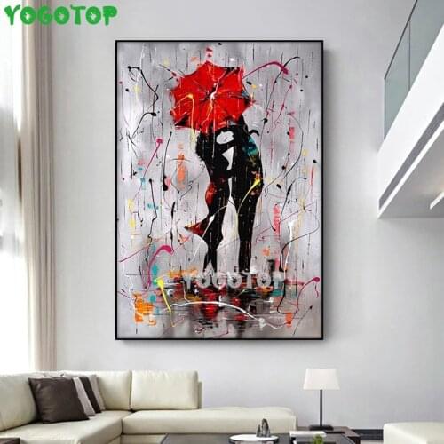 DIY Full diamond embroidery Abstract Red Lovers Umbrella,hand pattern cross stitch kits 5d diamond painting rhinestone YY5110