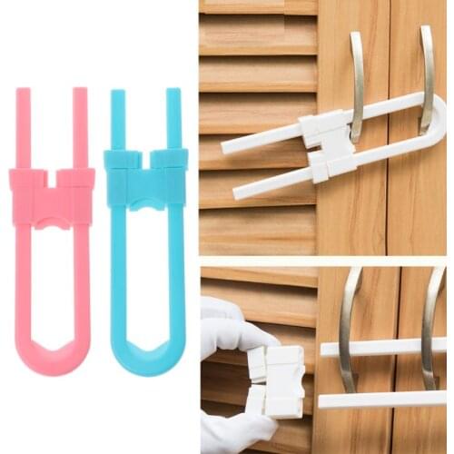 Baby Safety Lock U Shape Kids Baby Cabinet Locks Children Protection Cabinet Security Door Locking ABS Plastic Non-Toxic Y4QA