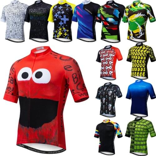 Mens Cartoon Red Cycling Jersey Breathable Ropa Ciclismo Mtb Jersey Mountain Bike Shirt Tops Road Bike Team Bicycle Shirts