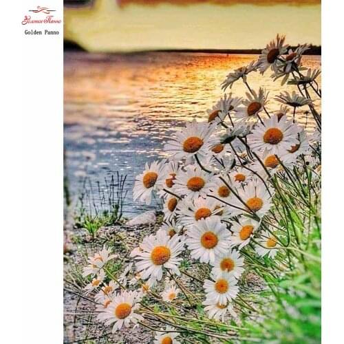 Full Drill Square Diamond Painting Flower Picture Of Rhinestone 5D Diamond Embroidery Sea Diamond Mosaic