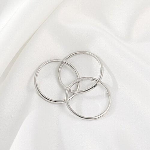 Triple Interlocked Rolling Rings High Polish Plain Dome Tarnish Resistant Wedding Band 3 In 1 Ring For Men Women