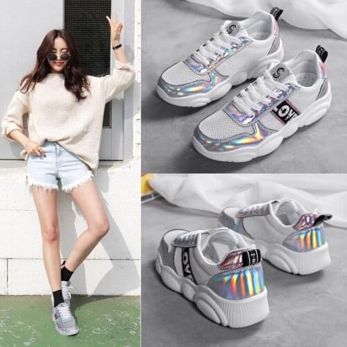 Summer Hollow Womens Shoes Breathable Casual Shoes Color-changing Shoes Mesh Light Running Shoes Large Size TPU Sports Shoes