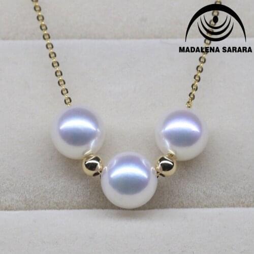 MADALENA SARARA AAA Freshwater Pearl Necklace Simple Beauty Pearl Necklace 7-8mm Pearl Chain Women Necklace