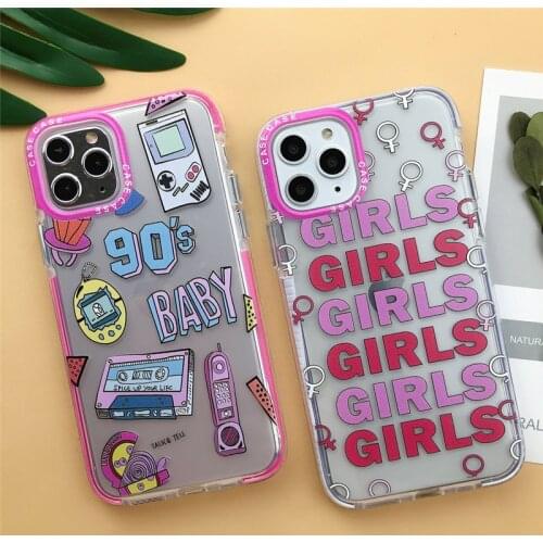 Cute Fashion Girls Shockproof Case For iPhone 12 11 Pro Max XR X XS 7 8 Plus Soft TPU Transparent Back Cover Slim Fundas