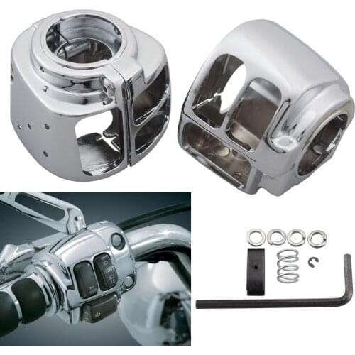 Motorcycle Handlebar Control Chrome Switch Housing Switch Cap For Harley Touring Glide Road King Sportster Softail Dyna Models