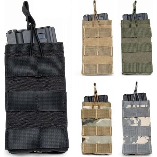 CQC Molle System 1000D Nylon Single Open Top Airsoft Tactical M4 Magazine Pouch AK AR15 Hunting Rifle Pistol Mag Pouch