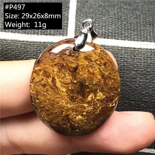 Natural Yellow Red Pietersite Pendant For Women Man Crystal 35x22x7mm Water Drop Beads Silver Fire Energy Stone Jewelry AAAAA