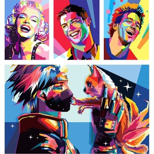 Marilyn Monroe Colorful Oil Movie Posters and Prints Mural Wall Art Canvas Painting Living Room Home Decoration