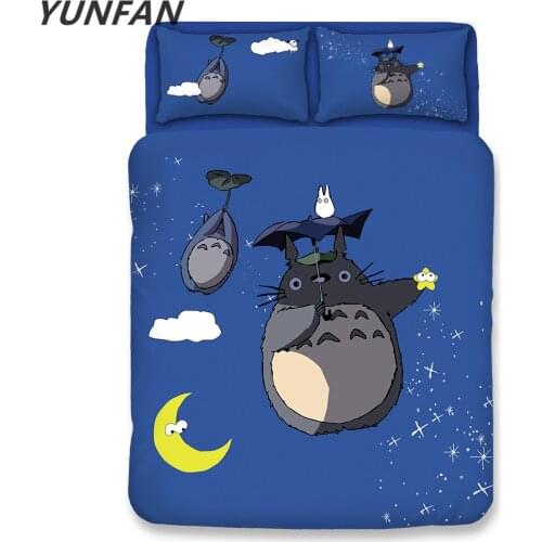 Cartoon Totoro Kawaii Bedding Twin Full Queen Single Double Super King Size Duvet Cover Set Kid Teenage Bedroom Decor bedclothes