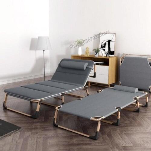 Folding bed single bed household simple lunch break bed recliner folding office adult nap portable camping bed
