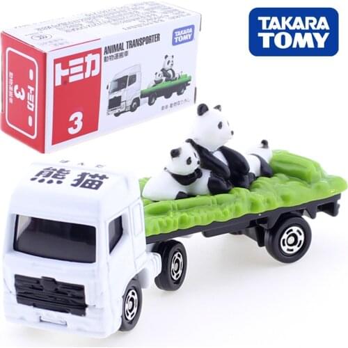 Takara Tomy Tomica No.3 Panda Animal Transporter Turck Model Kit Diecast Miniature Car Funny Baby Toys Pop Kids