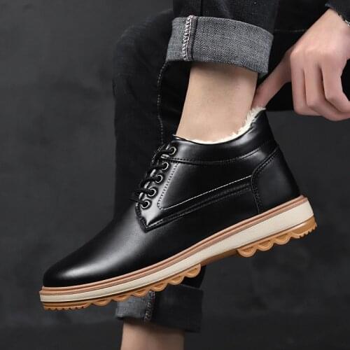 Warm Mens Snow Boots Newest High Top Plus Velvet Warm Mens Winter Boots Youth Thickening Wild Warm Boots 653