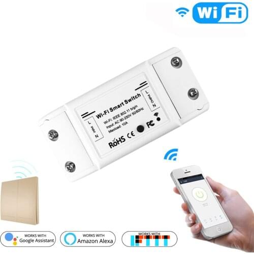 1pc WiFi Smart Light Switch Universal Breaker Timer Smart Life APP Wireless Remote Control Works with Alexa Google Home