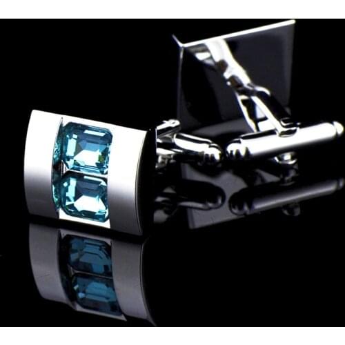 1 Paris Light Blue Carnelian Cufflinks Crystal With Diamond Cuff Links Mens French Buttons Jewelry Clothing Accessories