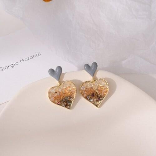 S925 Korean Fashion Retro Love Earrings Womens New High Fashion Sense Contracted Temperament Party Jewelry