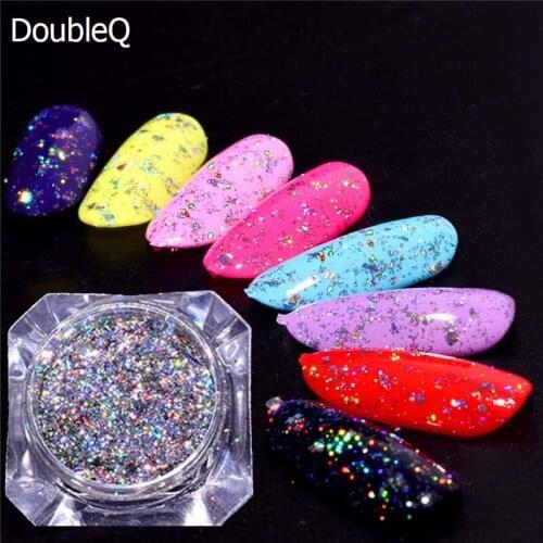 0.2 grams N Galaxy Holo Flakes Magic holographic Flakes Bling Nail Rainbow Flakes Chrome powder