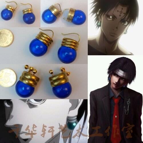 New Hunter X Hunter KURORO RUSHIRUFURU Earring 1 Pair Ear Hook Ear Clip Cosplay Prop Gifts