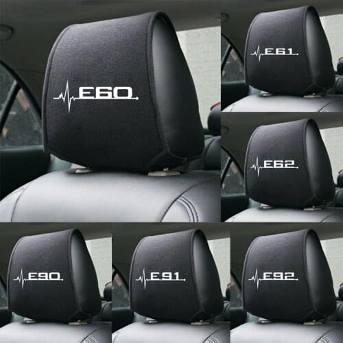 1PCS Hot car headrest cover fit for E28 E30 E34 E36 E39 E46 E60 BMW E61 E62 E90 E91 E92 Accessories Car Styling