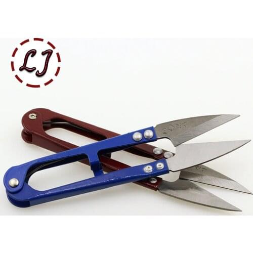 2cs/lot High Quality Trimming Scissors Nippers U Shape Clippers Sewing Embroidery Thrum Yarn GJ018