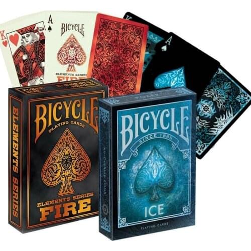 2 Decks Bicycle Ice&Fire Element Playing Cards USPCC Collectible Poker Magic Card Games Magic Tricks Props for Magician