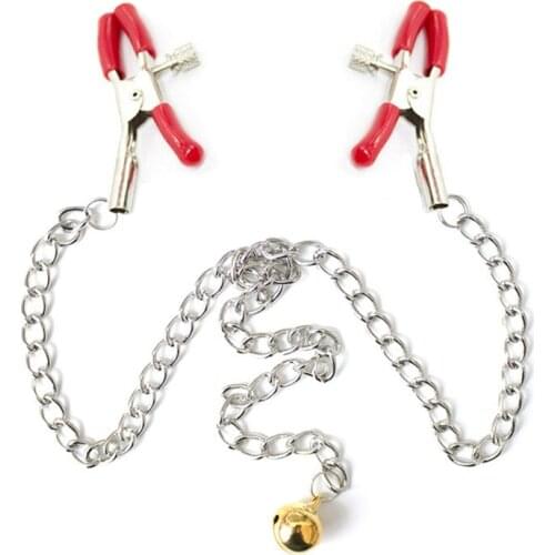 2Nipples3 Metal Chain With 1 Bell Clamp Clitoris Clips Adult Sex Toys Game BDSM Nipple Massager Tools