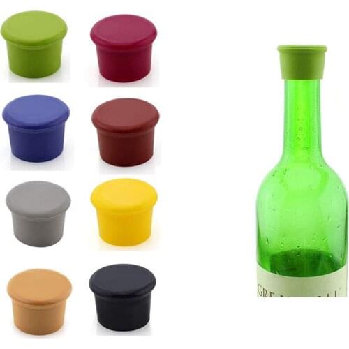 5Pcs/Bag Reusable Silicone Wine Bottle Stopper Unbreakable Leak Free Wine Bottle Cap Fresh Keeping Sealers For Bar Accessories