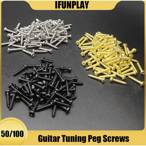 50/100pcs 2*10mm Guitar Tuning Peg Machine Head Screw M2*10 Screw for Acoustic Electric Guitar Ukulele Bass Peg